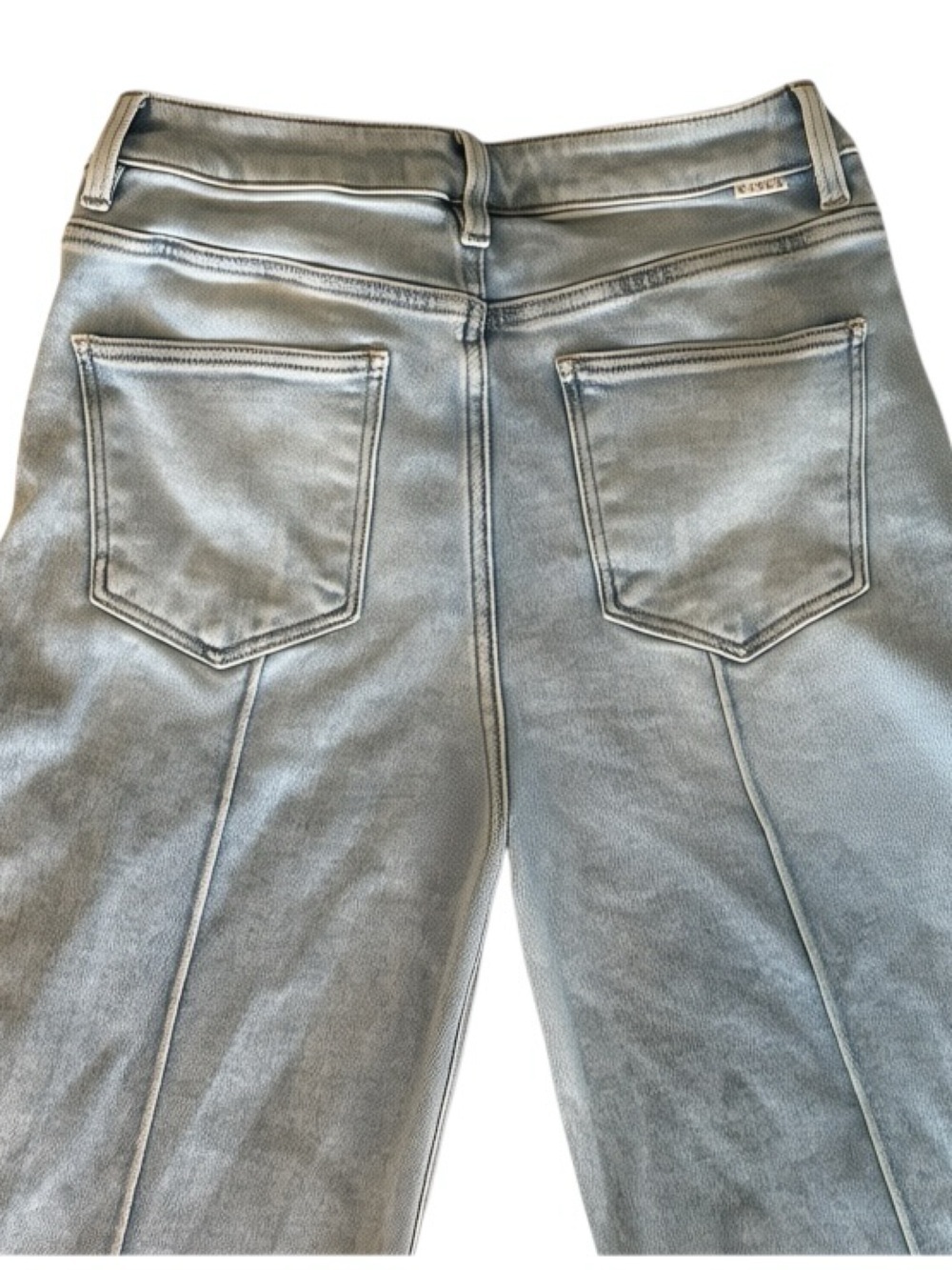 RISEN High Rise Wide Leg Pintuck Front Seam Jeans Light Wash Size 3/26 RDP5989 - Picture 5 of 6